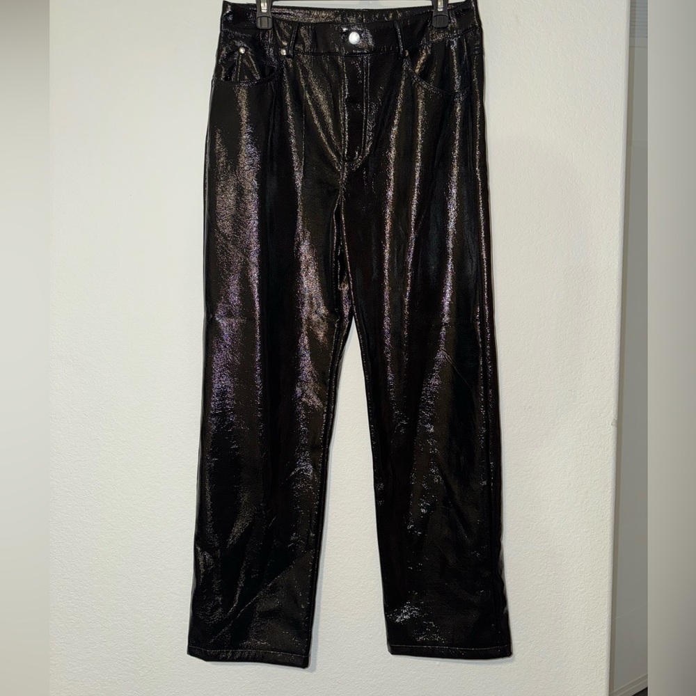 Faux croc/leather pants